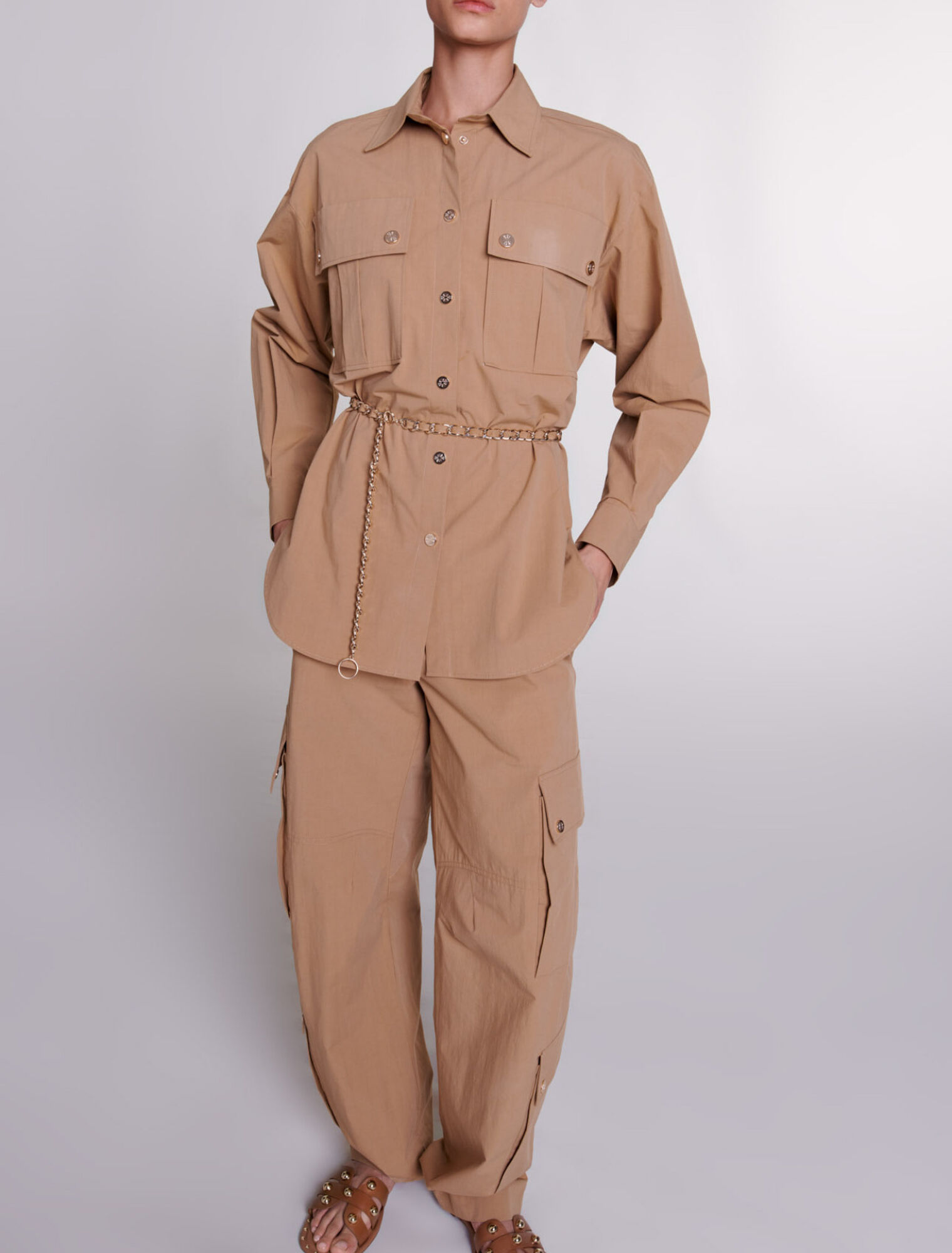 Chemise longue ceinturée