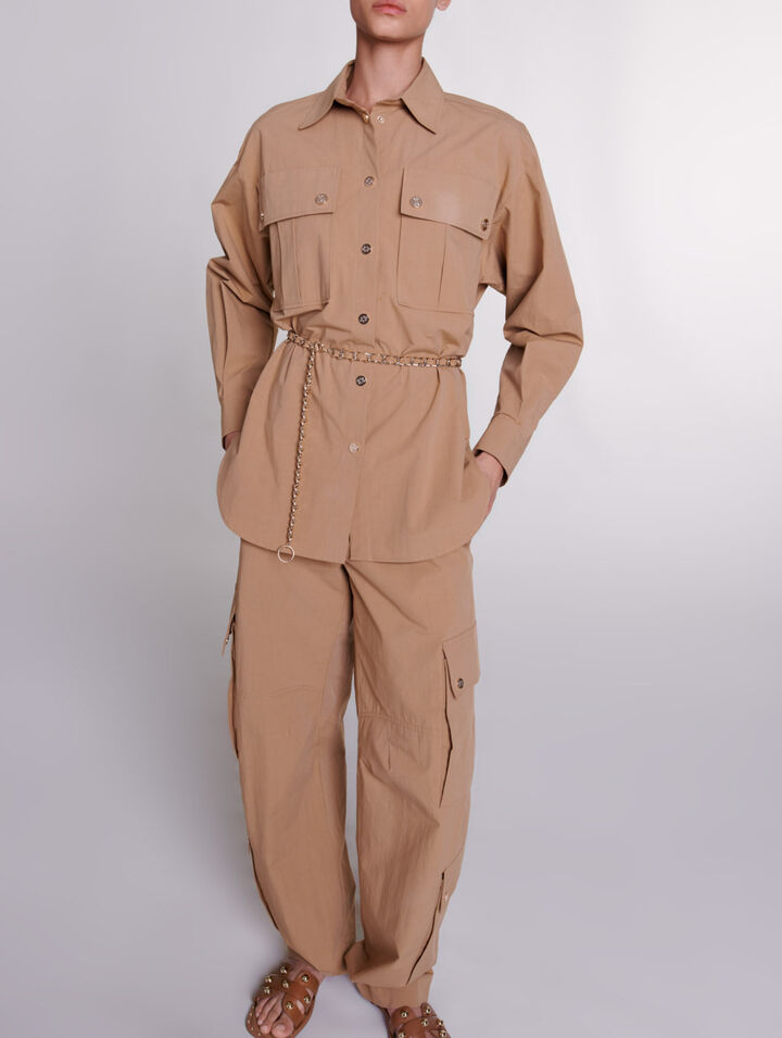 Chemise longue ceinturée