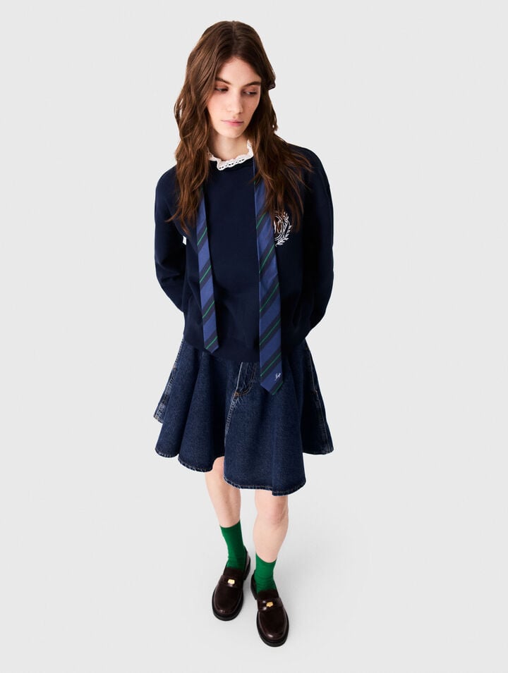 Sweatshirt avec d&eacute;tails en popeline