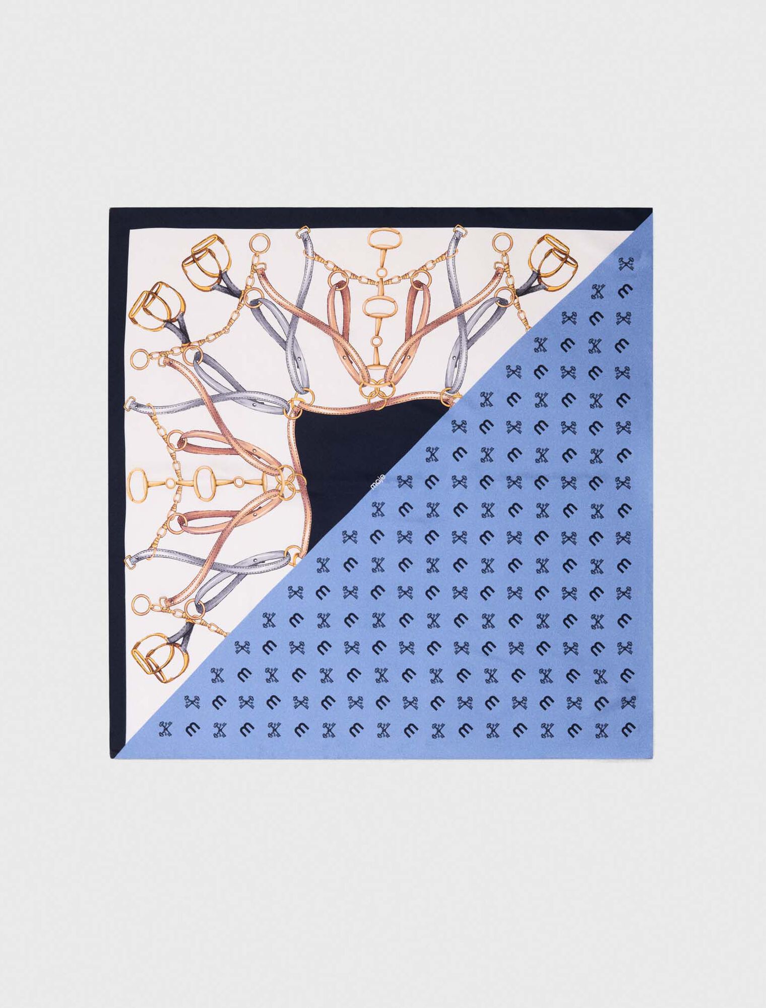 Foulard en soie &agrave; motifs &eacute;questres