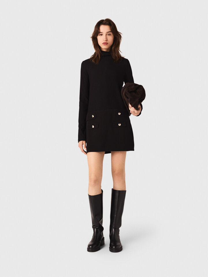 Robe courte avec col montant