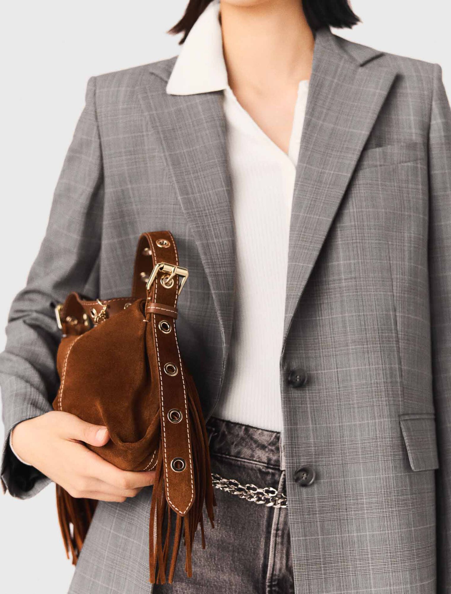 Sac Miss M mini en suède surpiquée