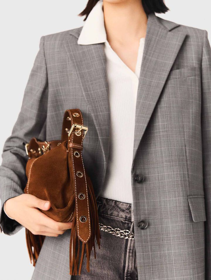 Sac Miss M mini en suède surpiquée