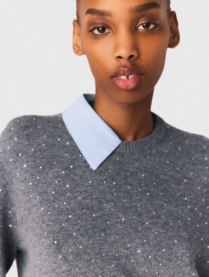 Pull strass&eacute; avec details amovibles