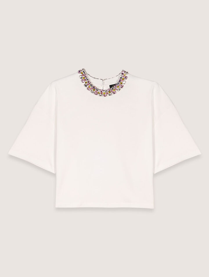 Tee-shirt à col bijou