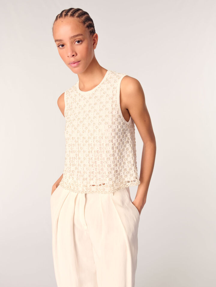 Top en crochet avec perles