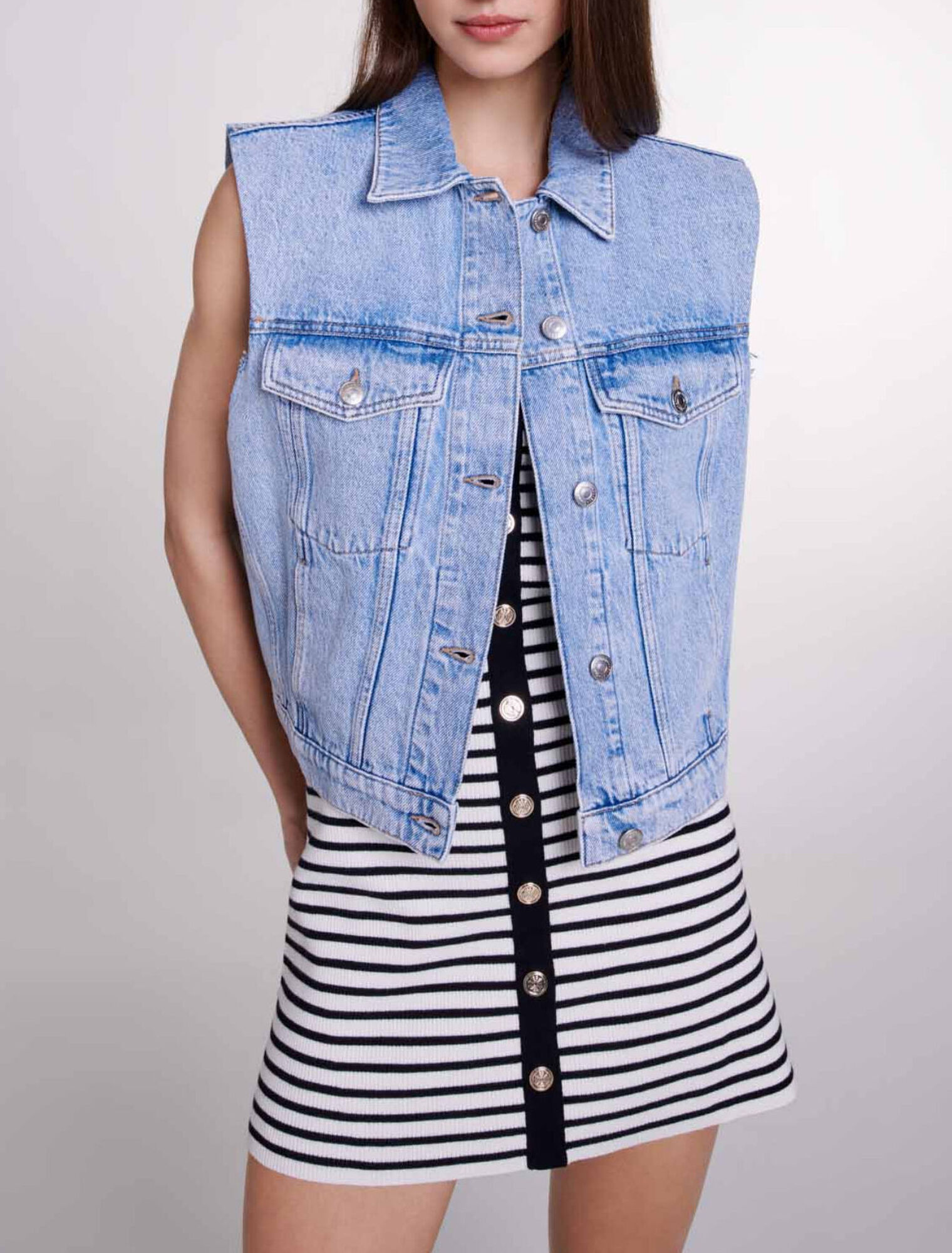 Blouson en jean sans manches
