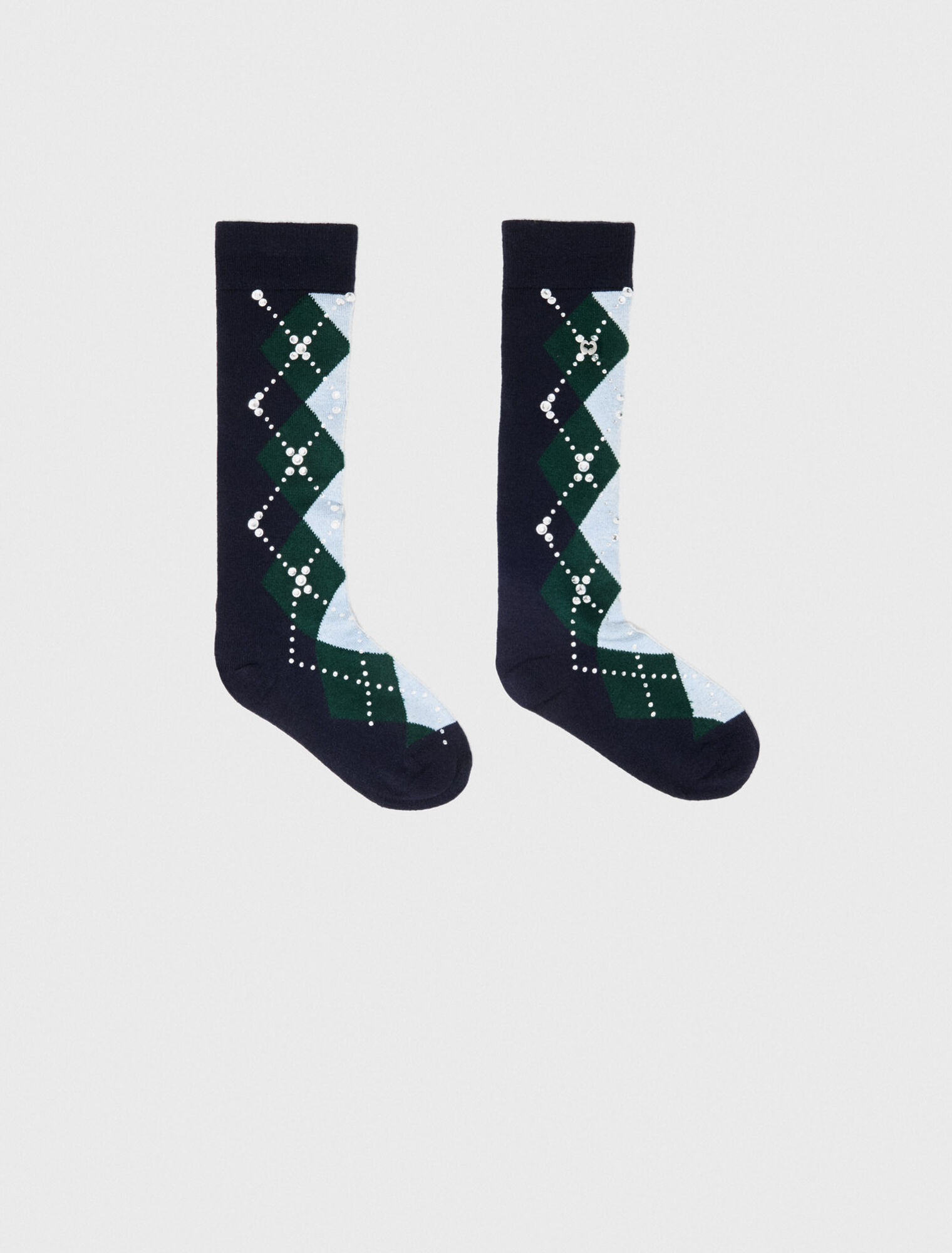 Chaussettes hautes argyle en laine