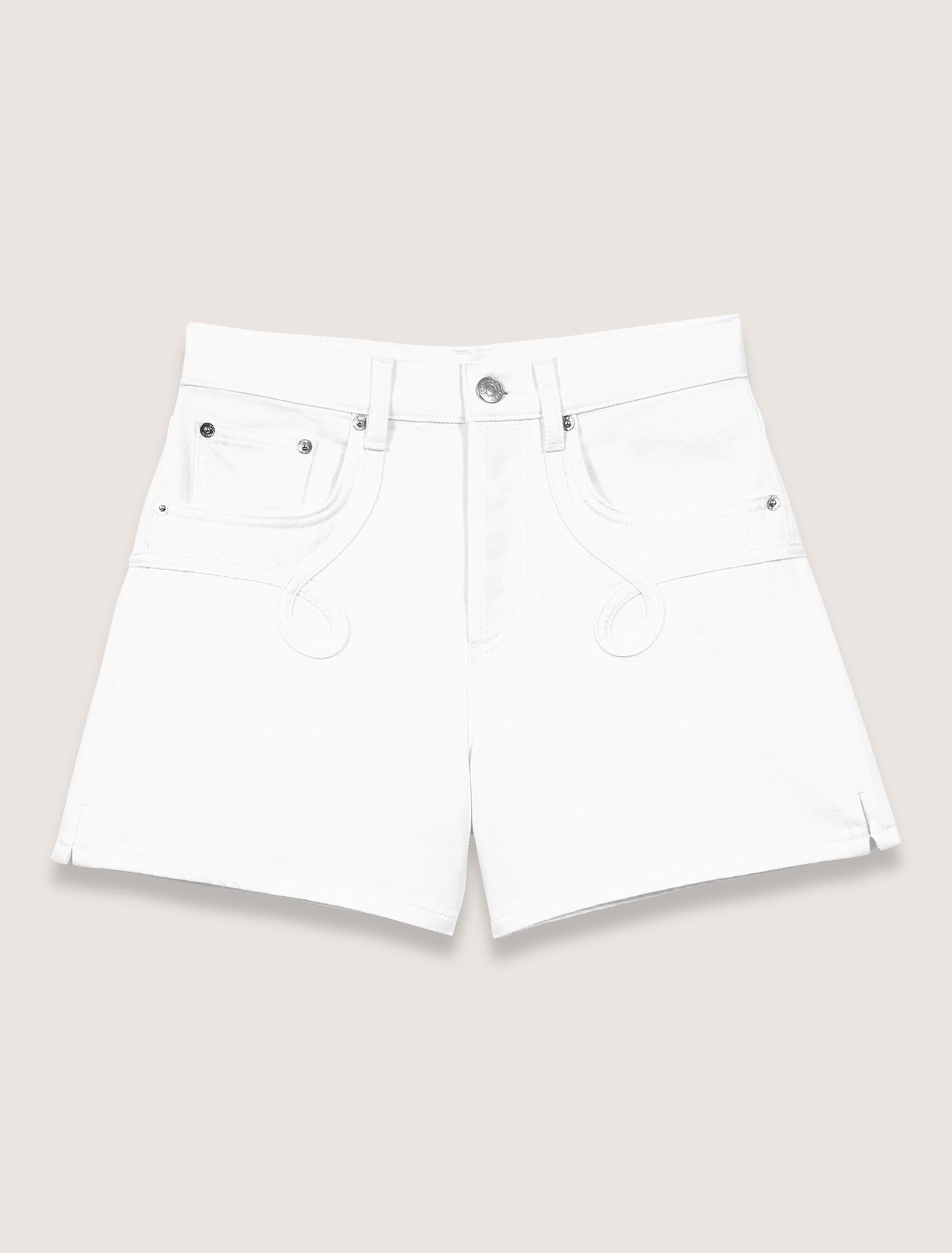 Short en jean brodé