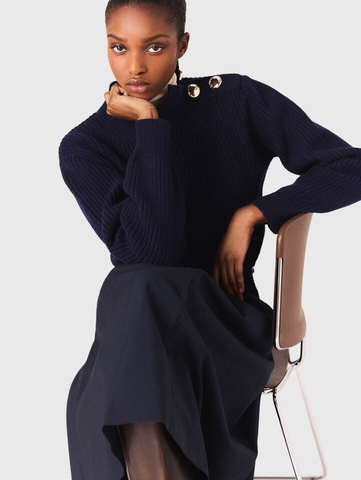 Pull en laine à col roulé