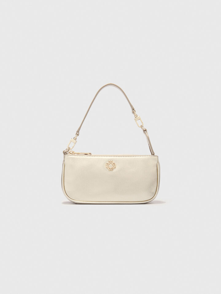 Pochette en cuir métallisé