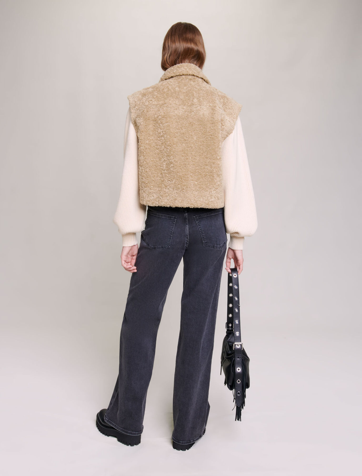 Blouson en maille et fausse fourrure