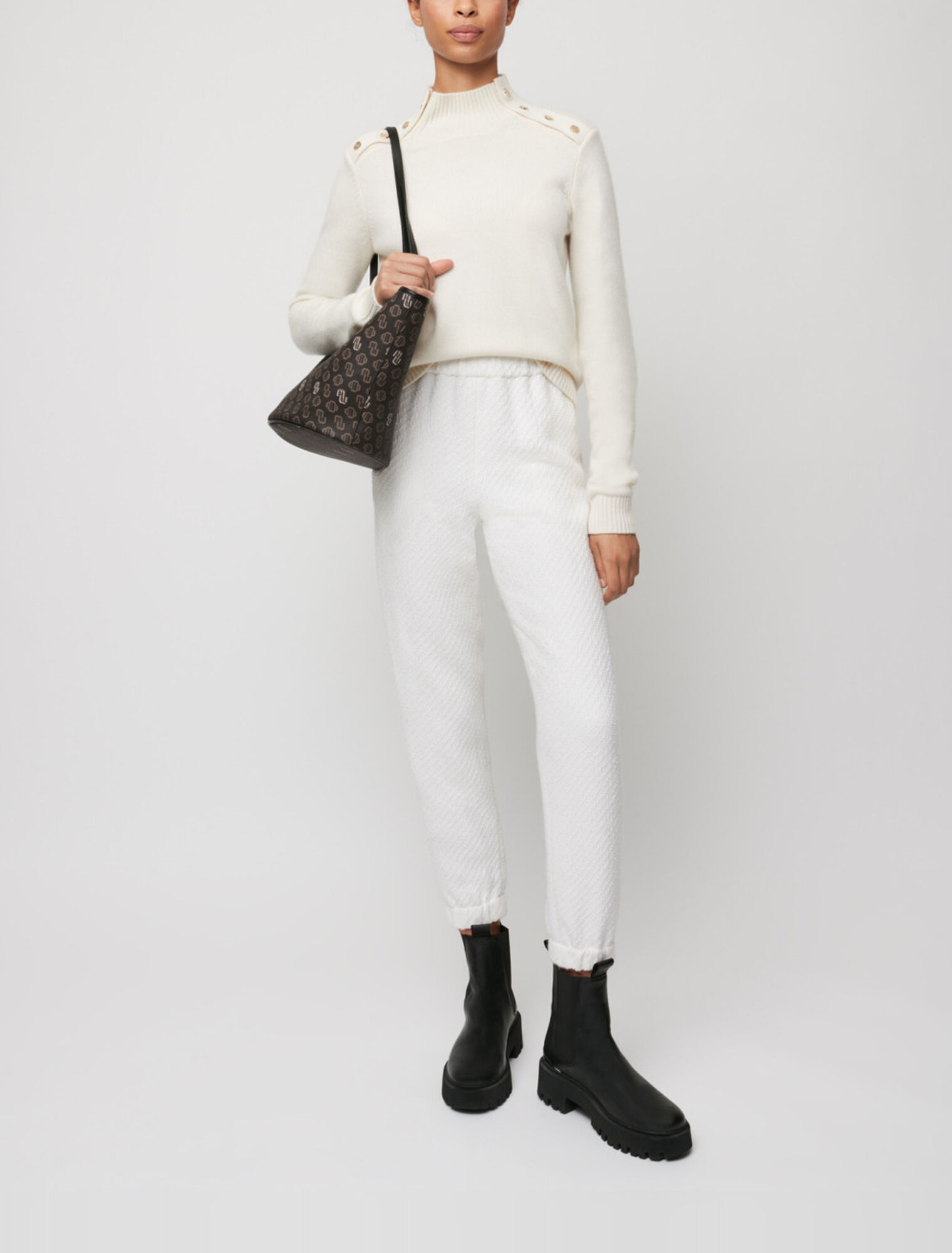 Pantalon de jogging façon tweed