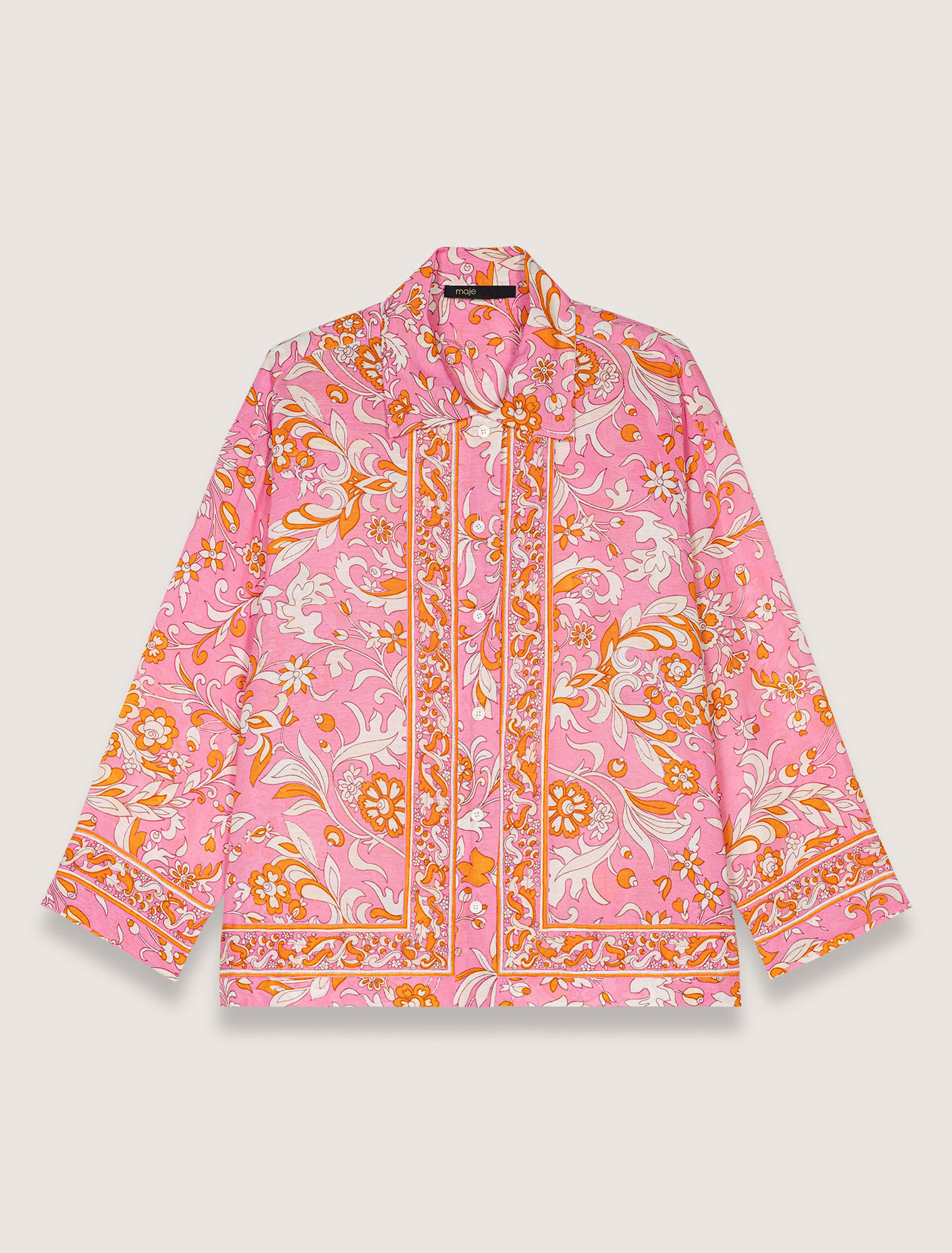 Chemise fluide en lin imprimée