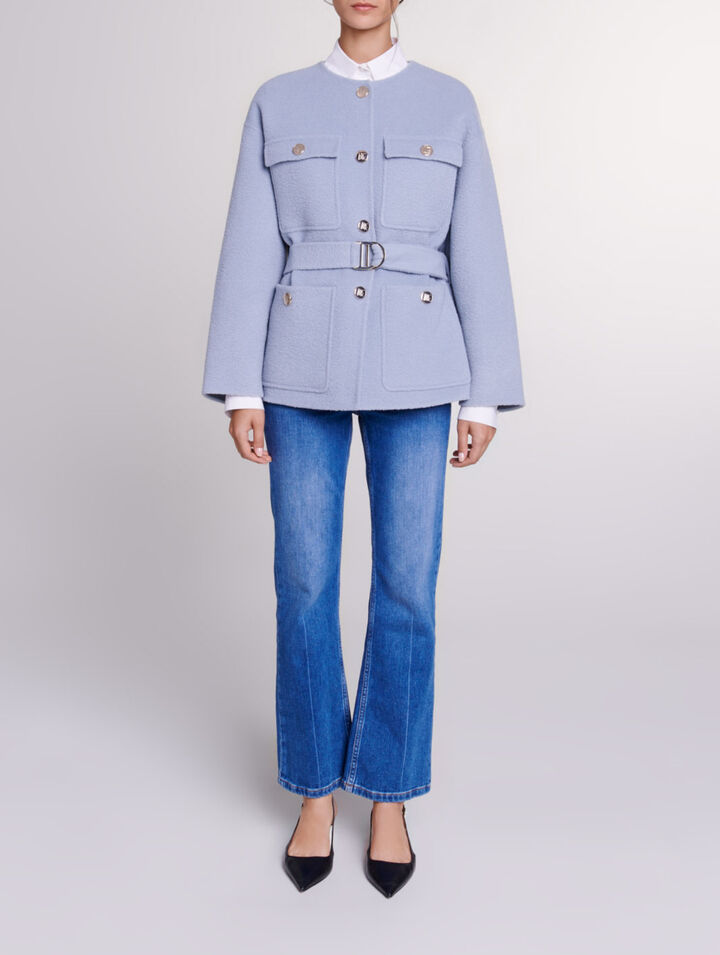 Manteau court ceinturé