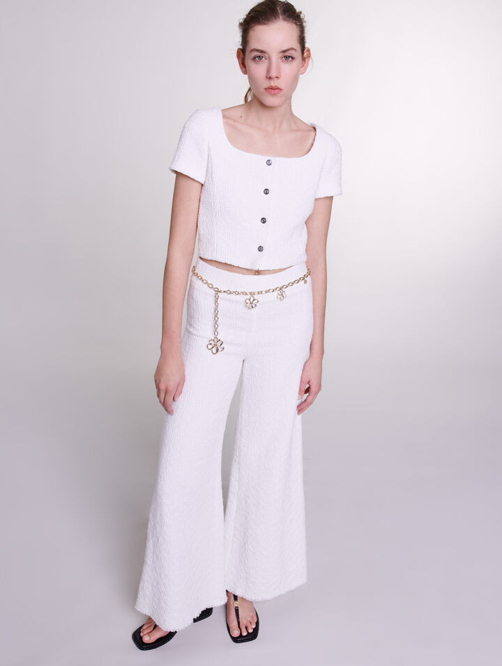 Pantalon large en tweed