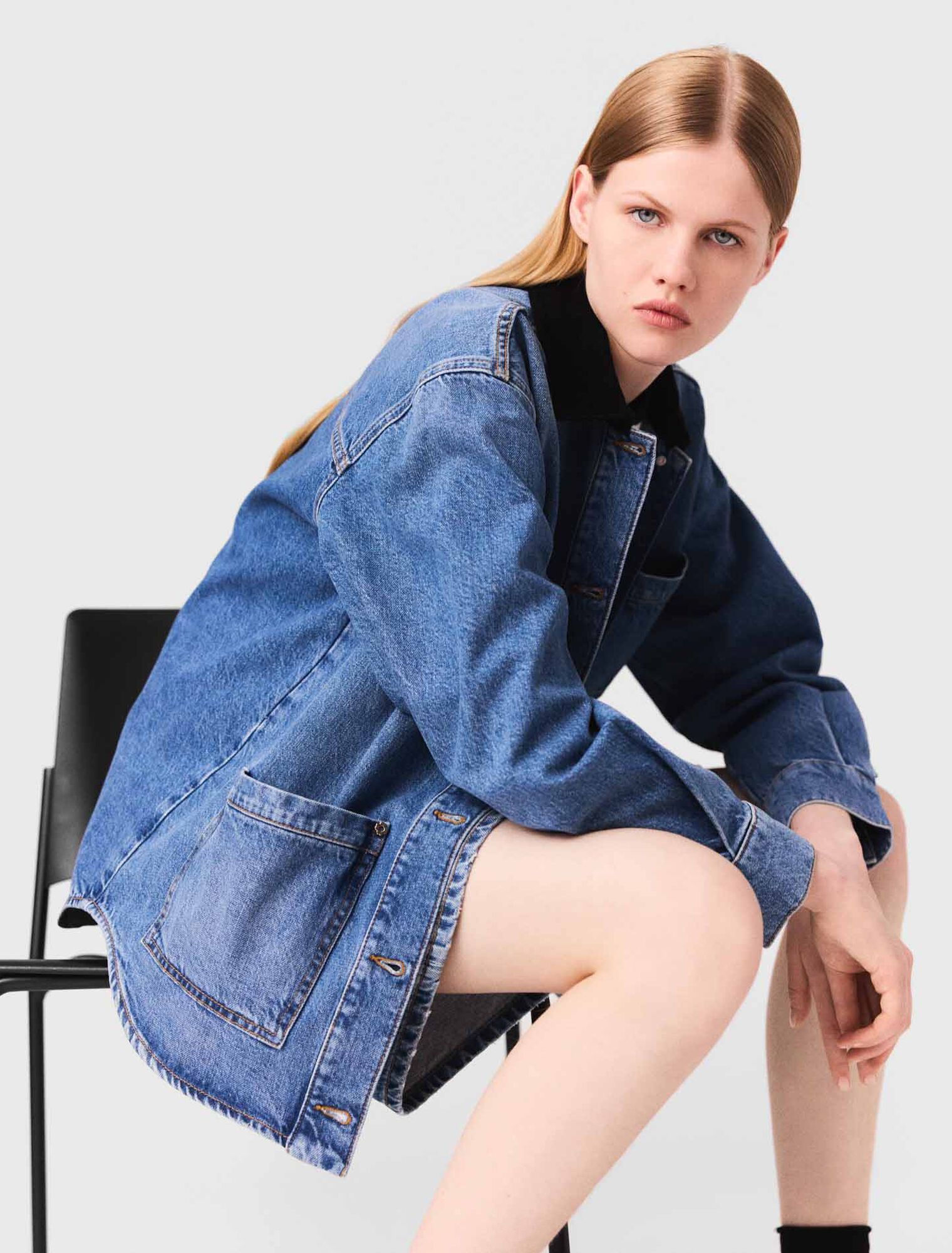 Veste en jean délavé