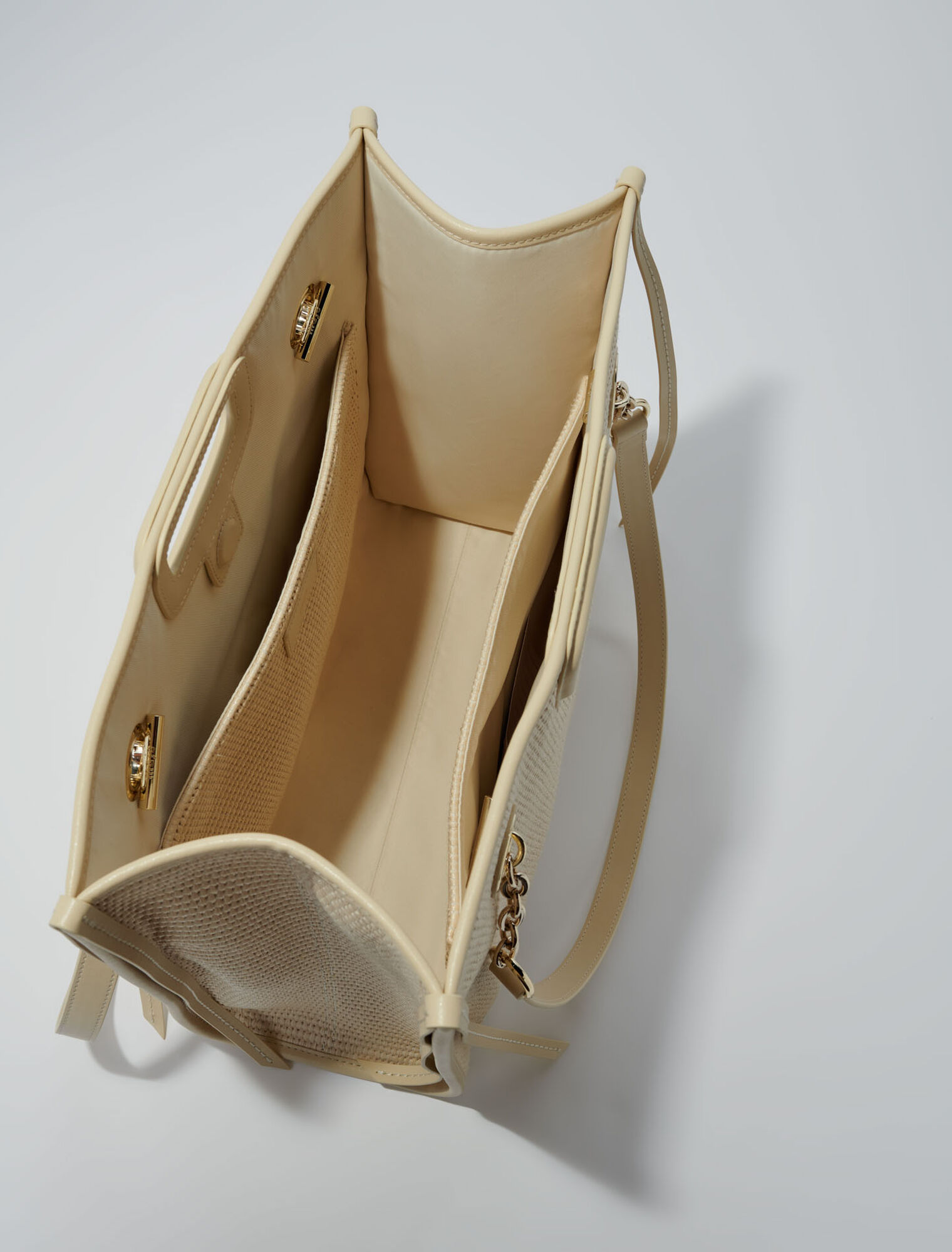 Cabas en textile effet raphia