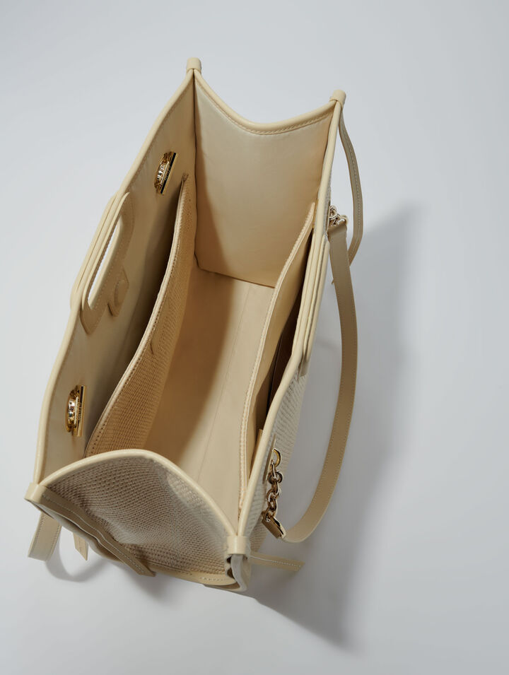 Cabas en textile effet raphia