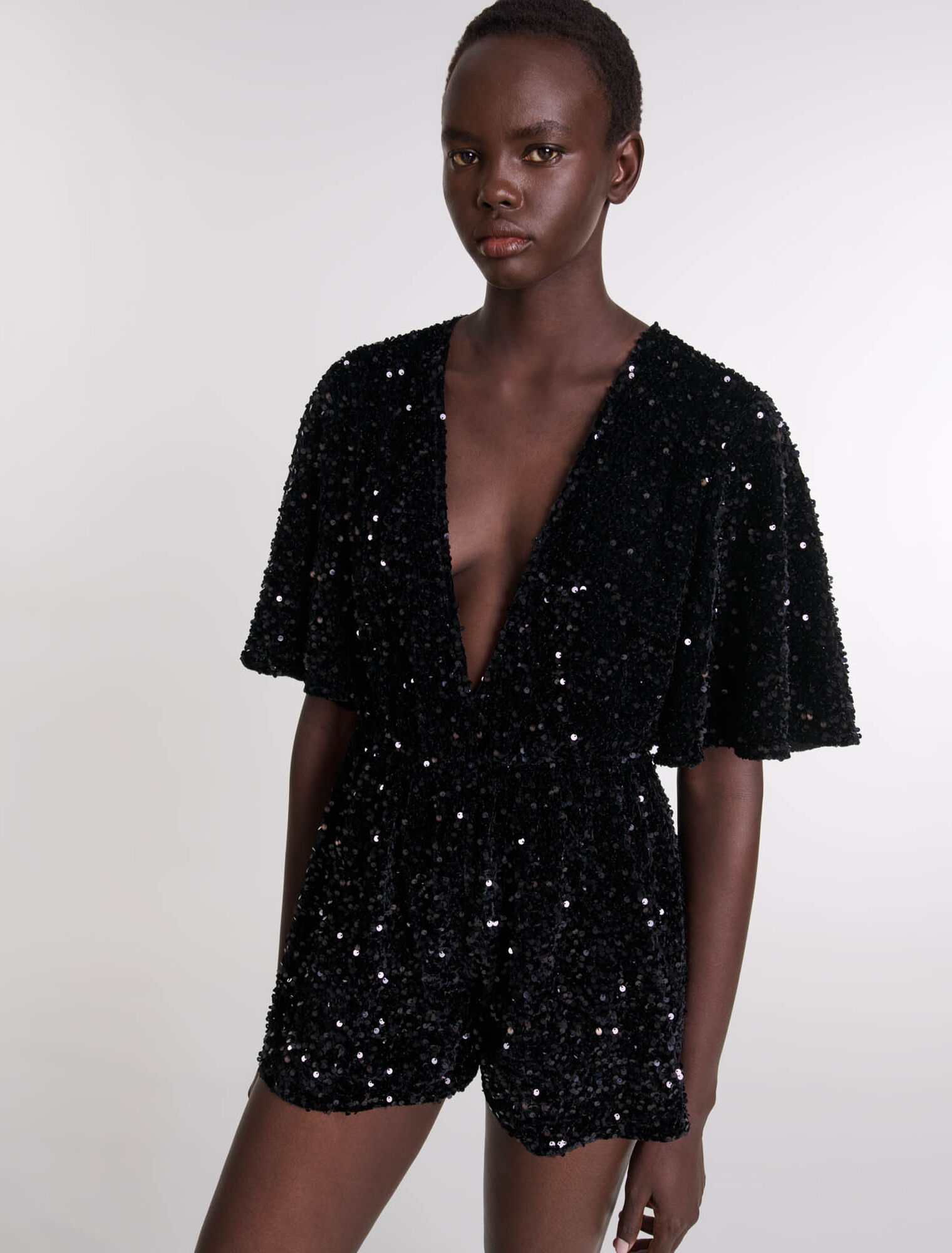 Combishort velours et sequins