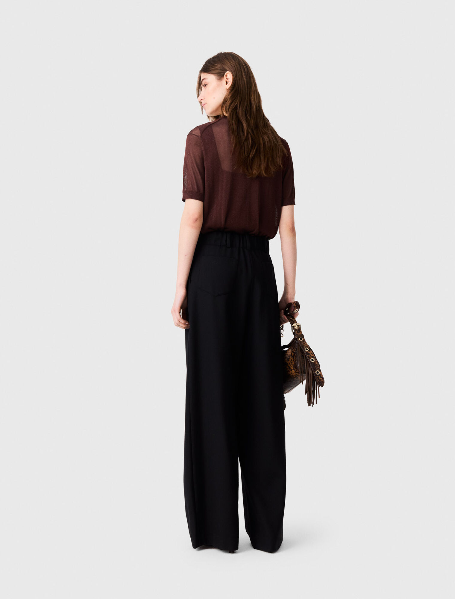 Pantalon tailleur &agrave; jambes larges