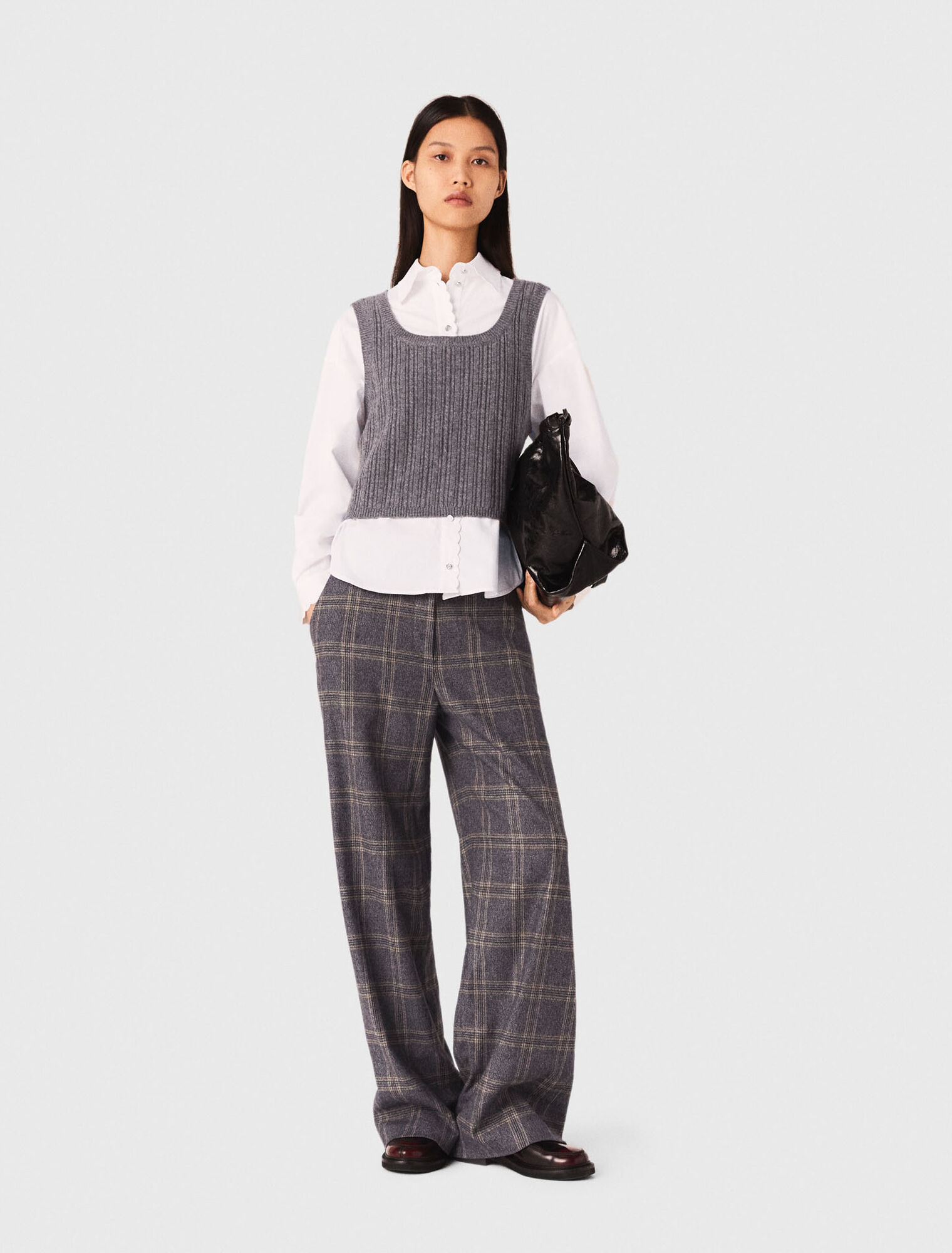 Top en maille et chemise amovible