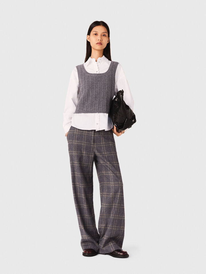 Top en maille et chemise amovible