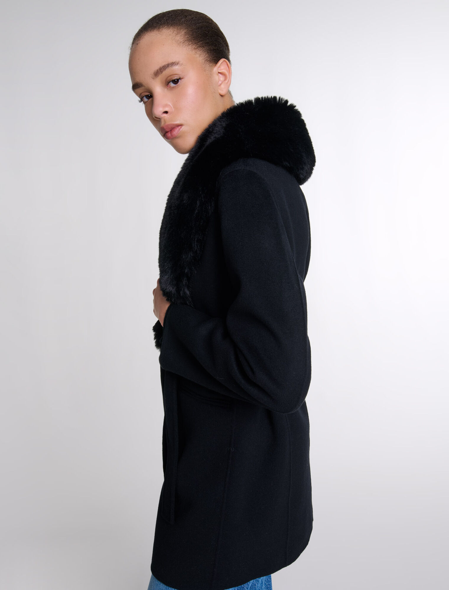 Manteau mi-long double face