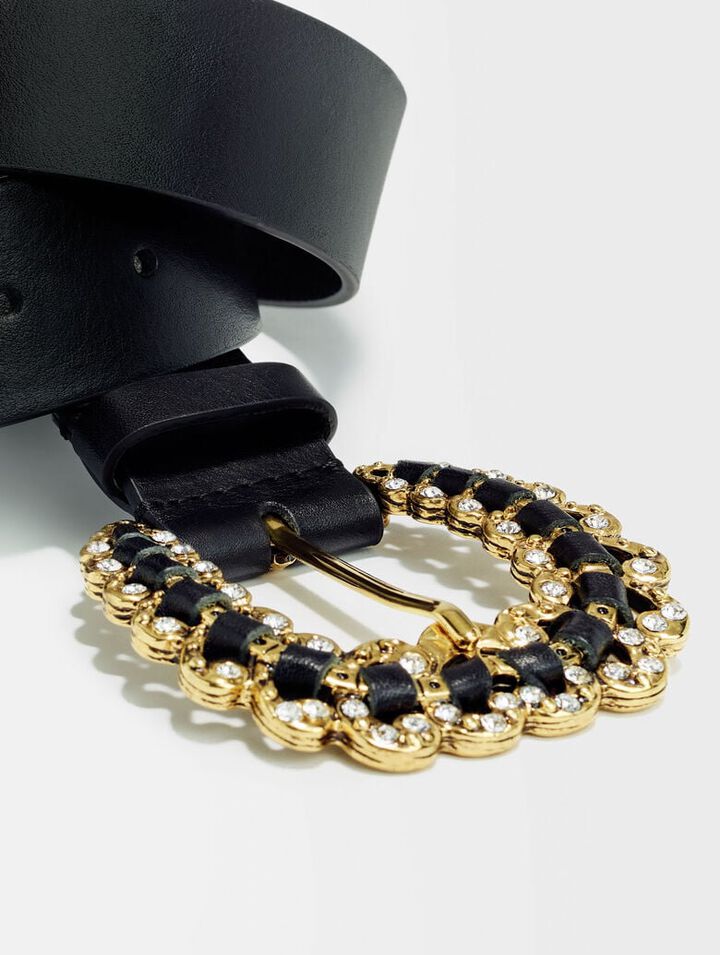 Ceinture à boucle strassée
