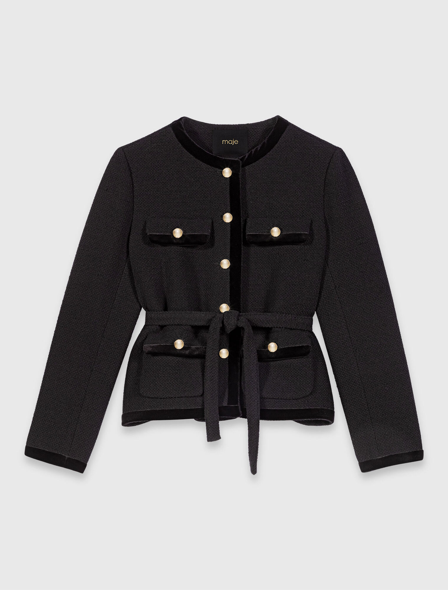 Veste longue en tweed