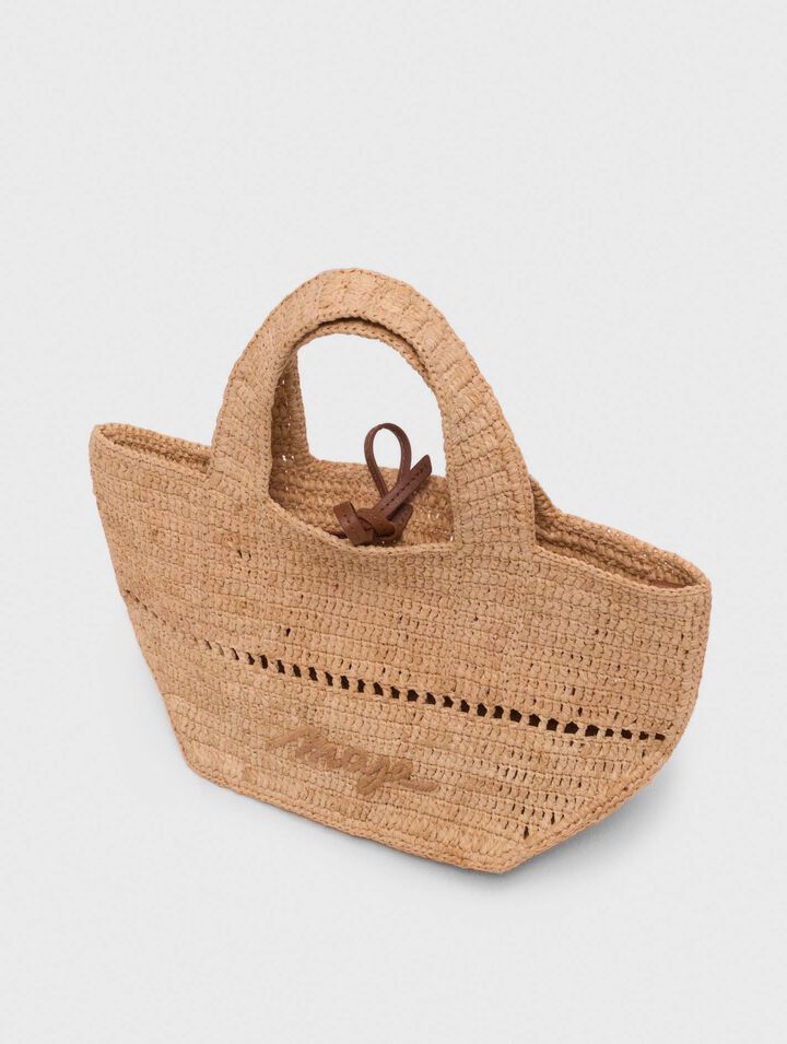 Mini cabas en raphia naturel