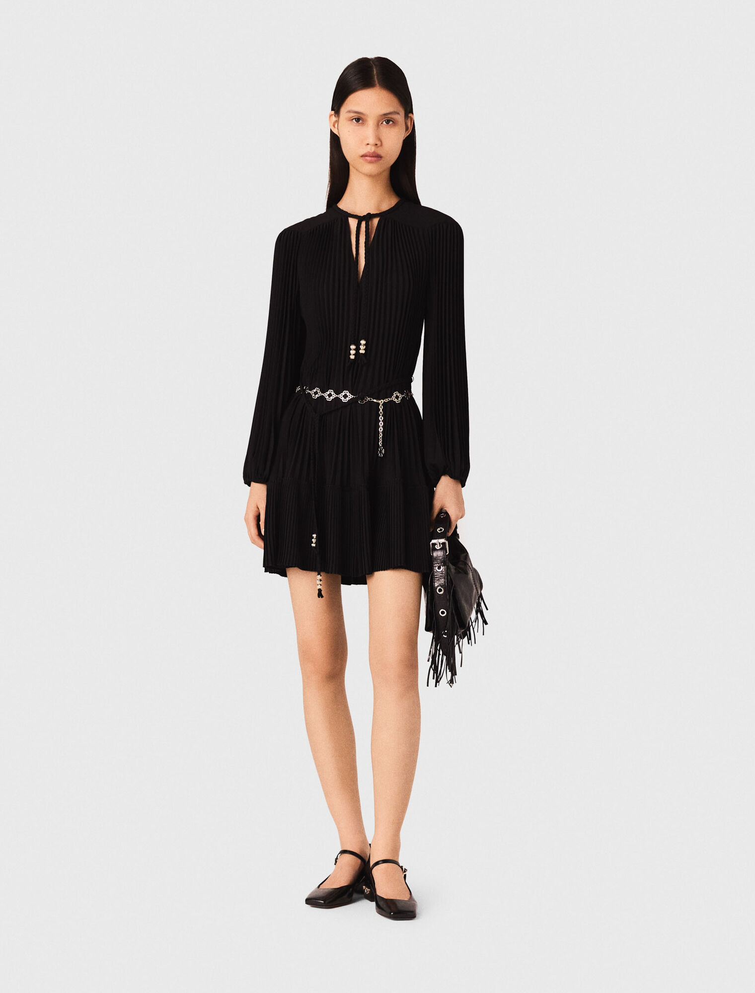 Robe courte plissée