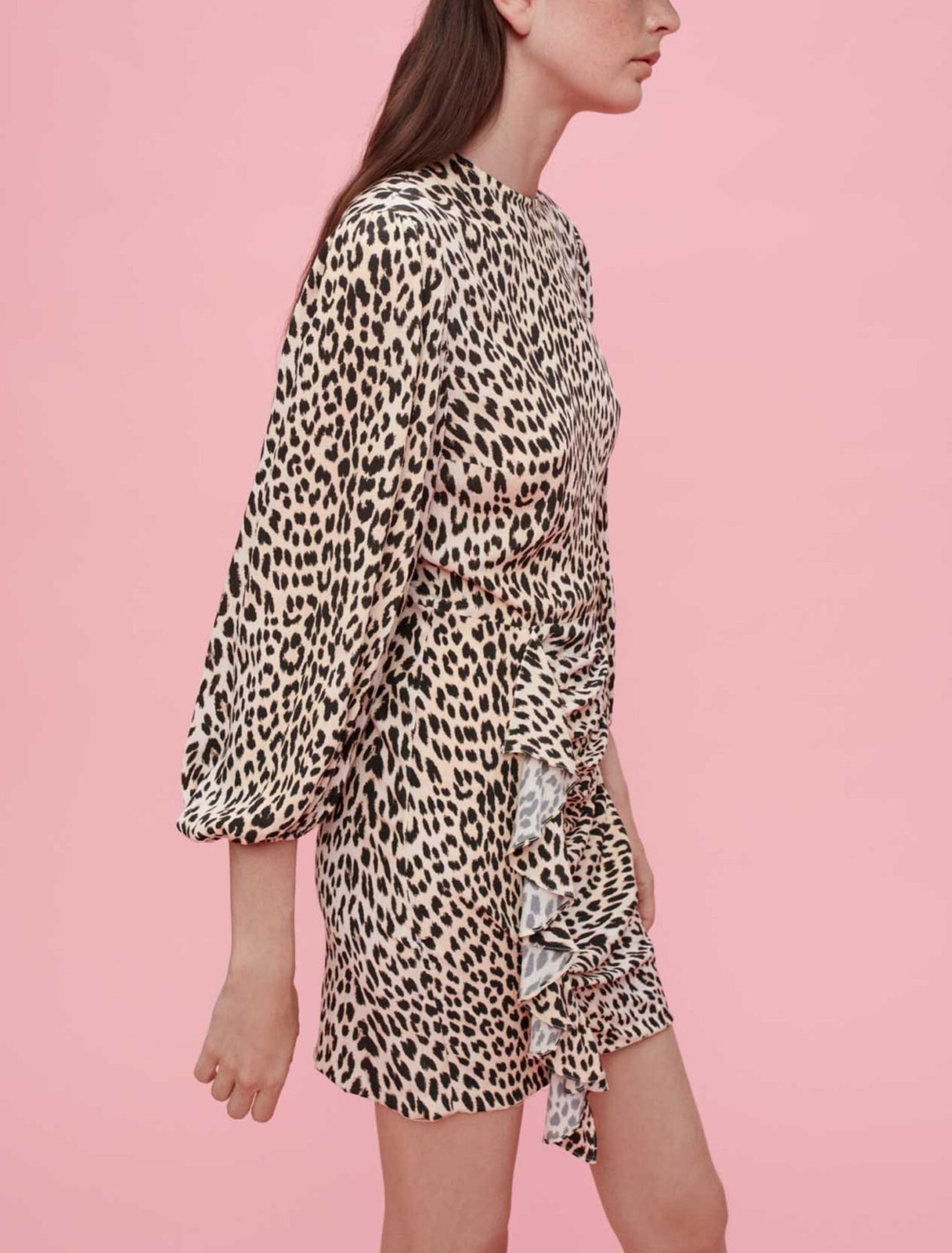 Robe en viscose imprimée léopard