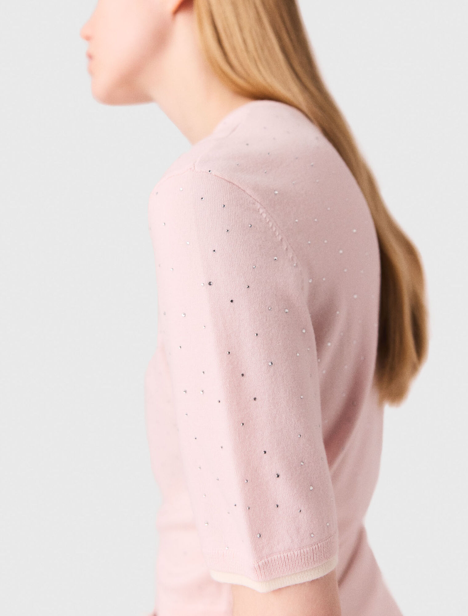 Pull 100% laine à manches courtes