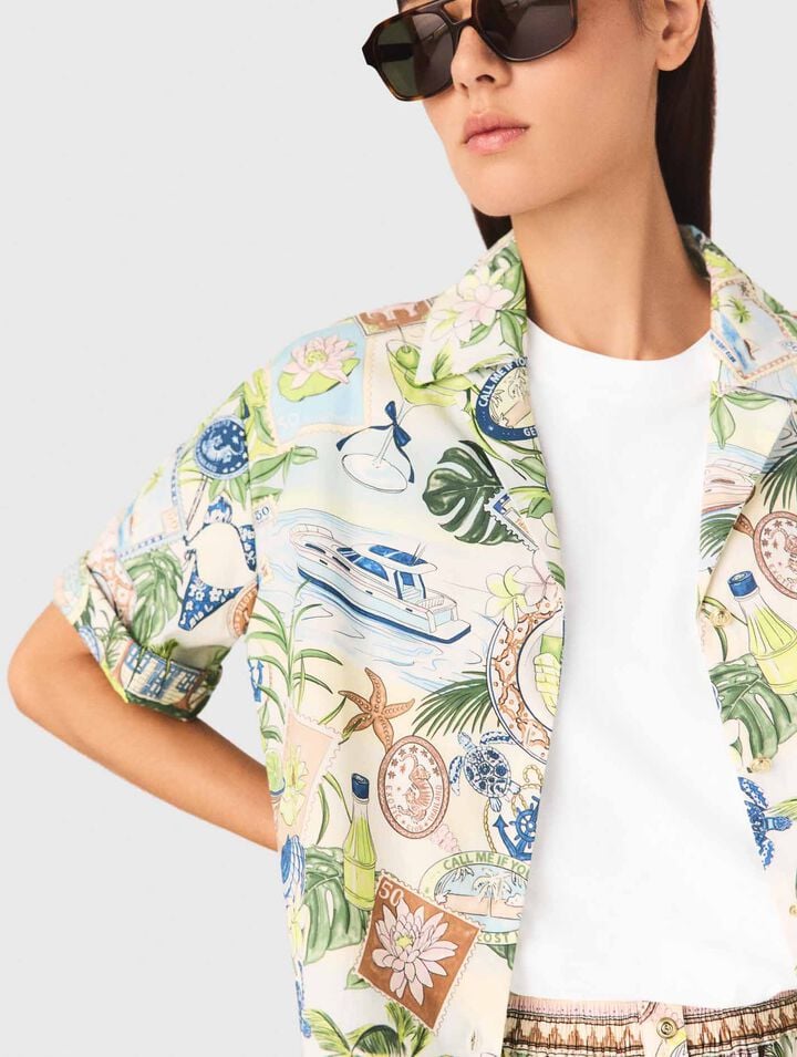 Chemise courte imprim&eacute;e
