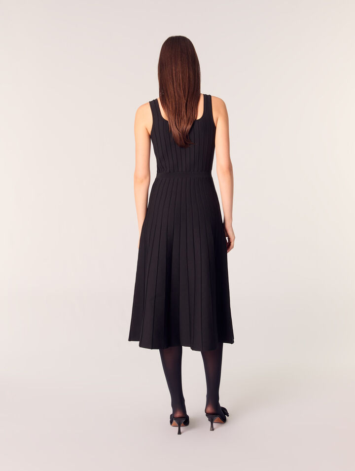 Robe midi en maille plissée