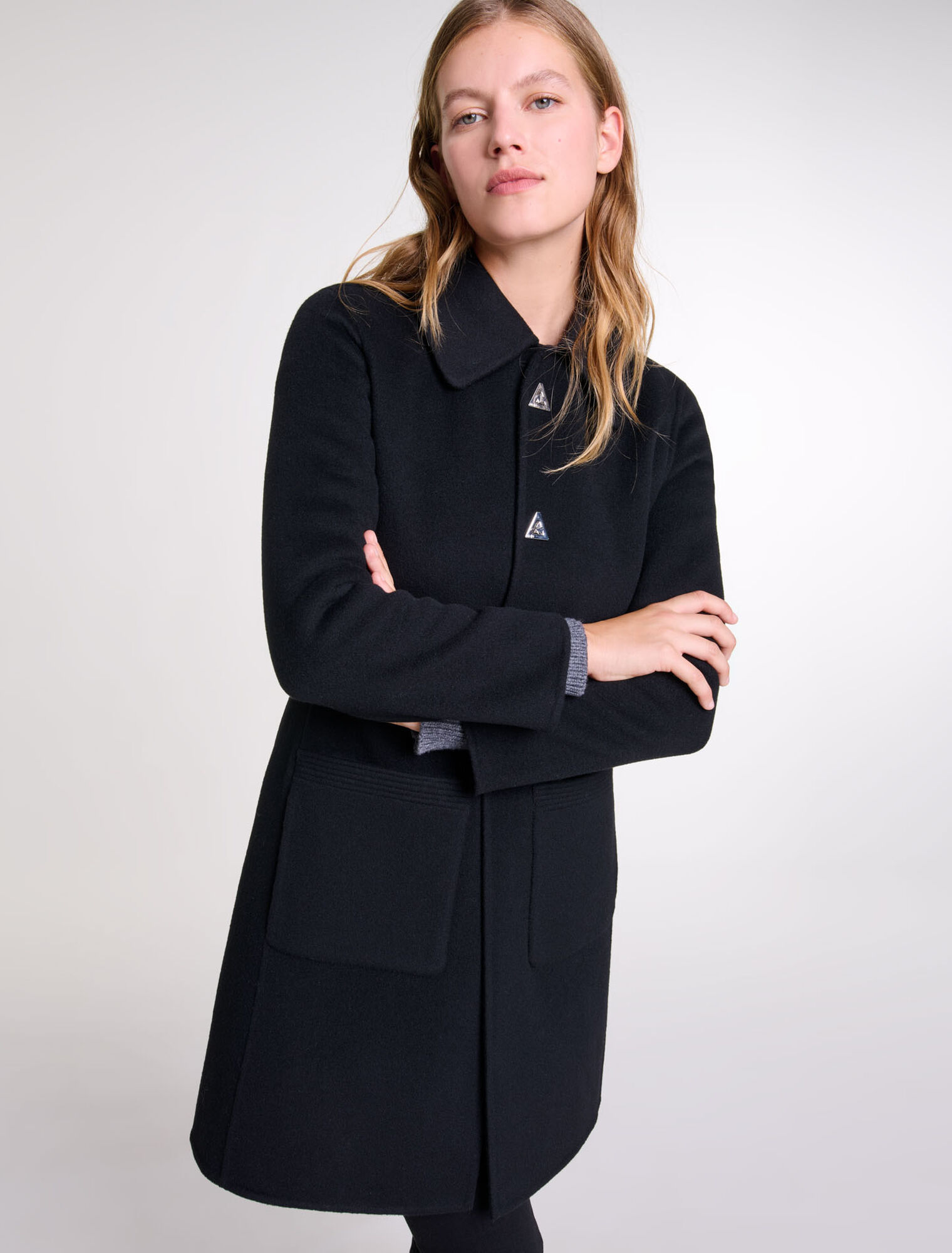 Manteau mi-long ceinturé