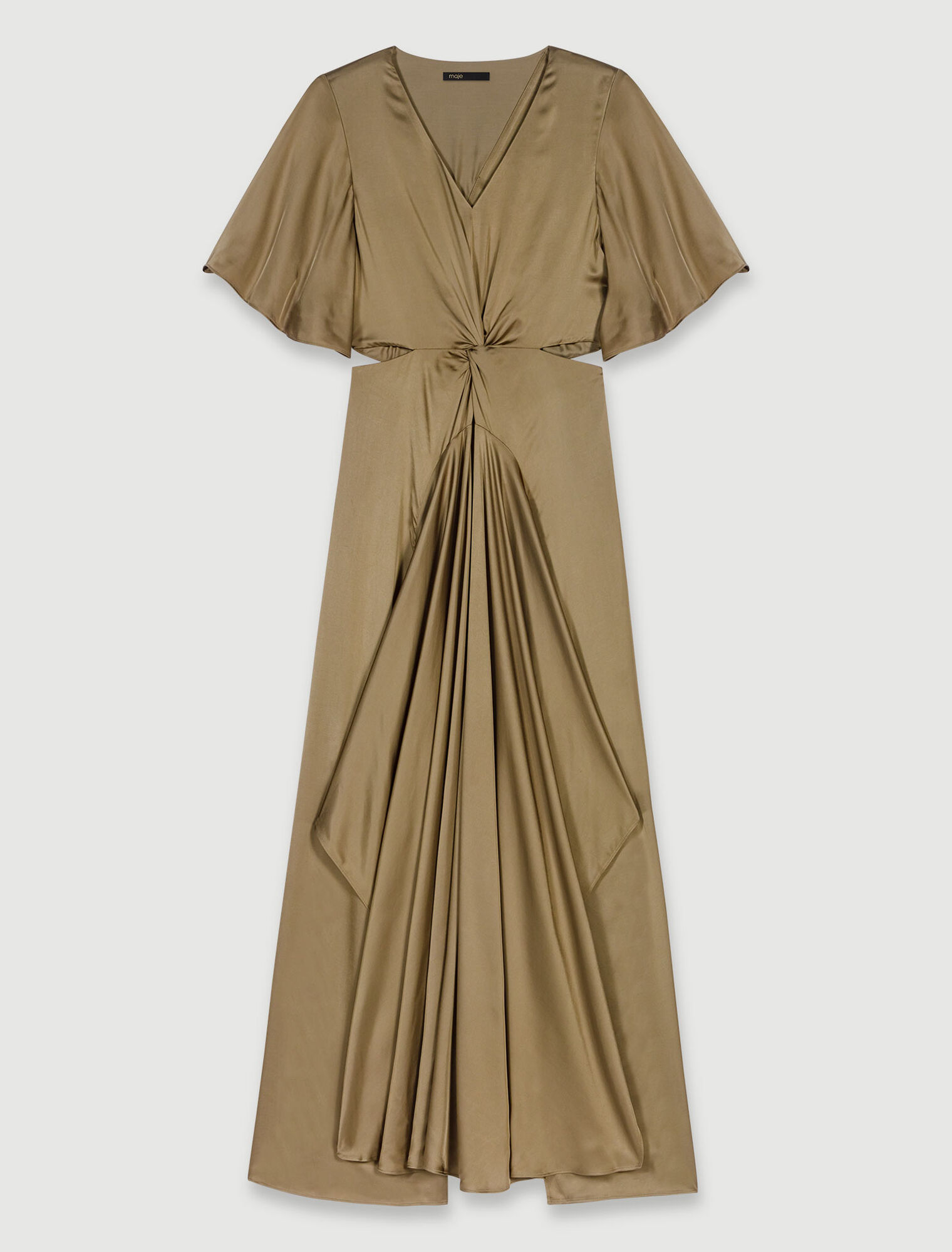 Robe longue satinée ajourée