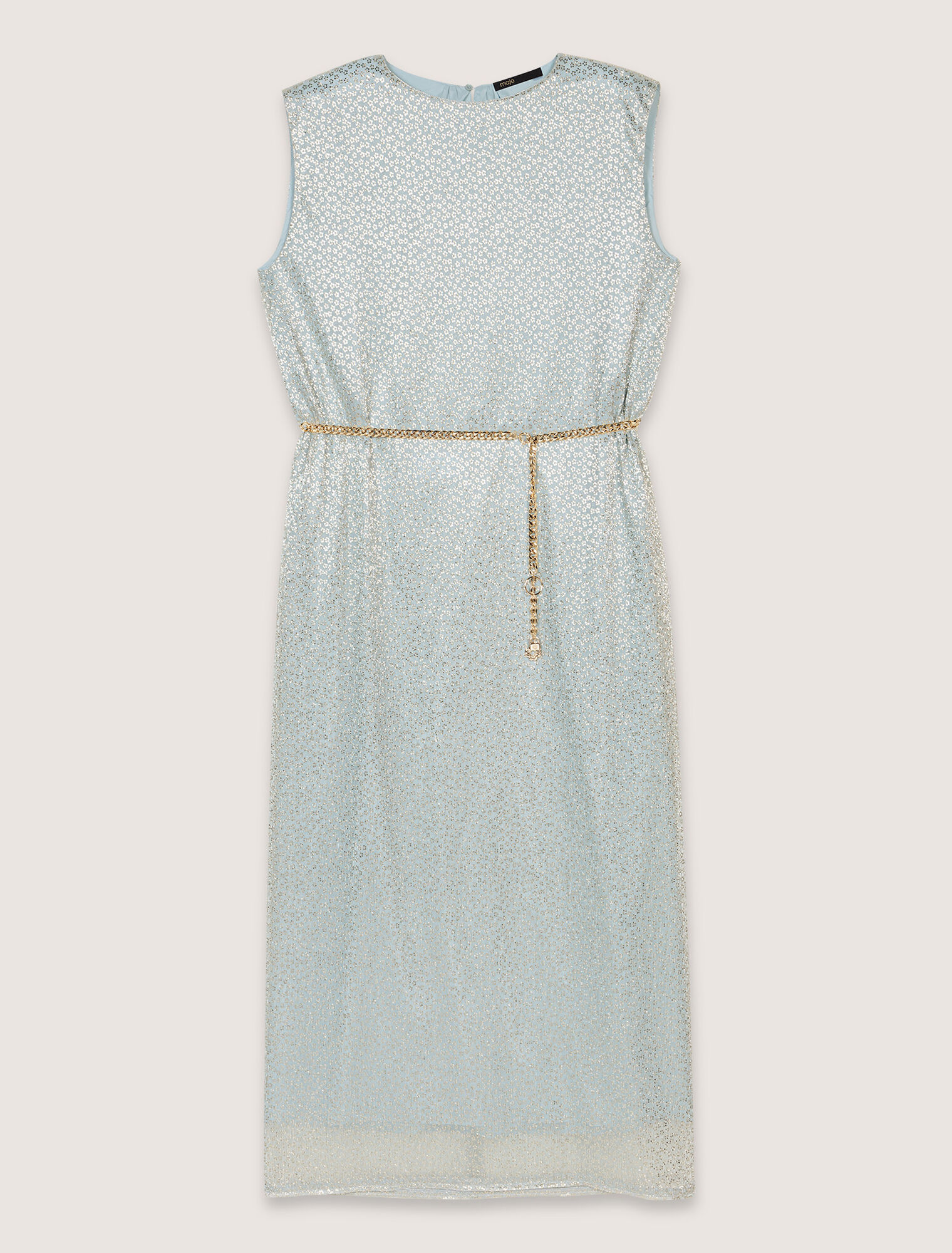Robe longue à cape en lurex