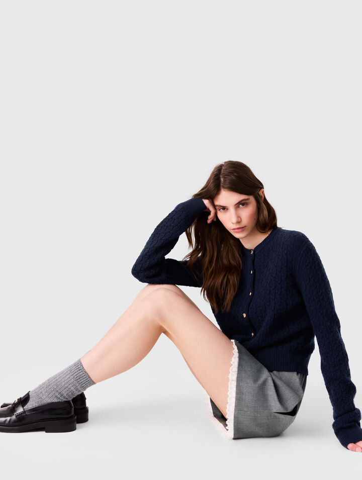 Cardigan avec col en popeline