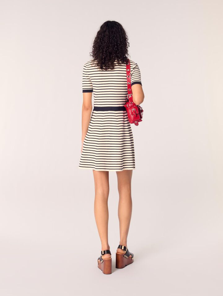 Robe courte en maille côtelée