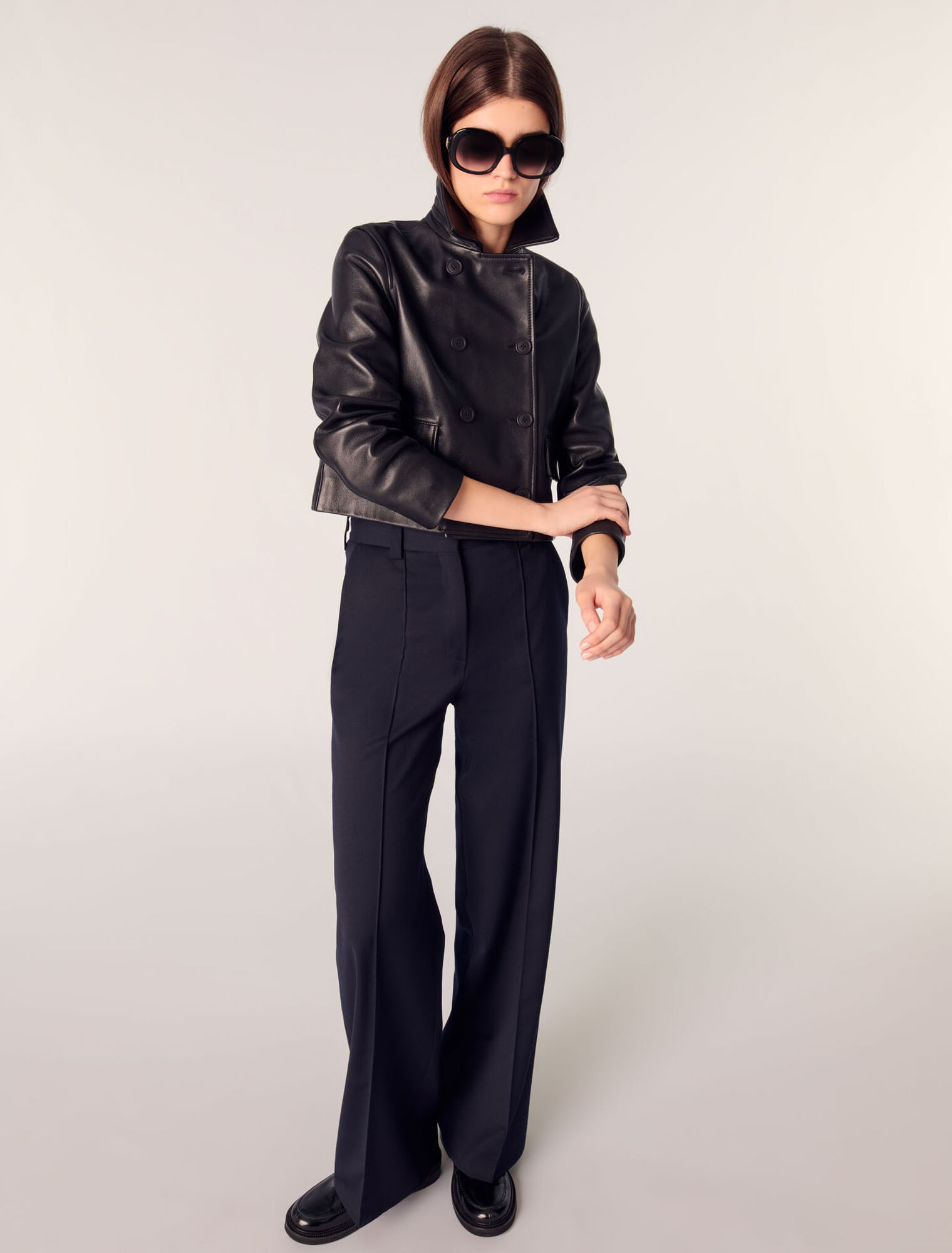 Pantalon de tailleur avec pli