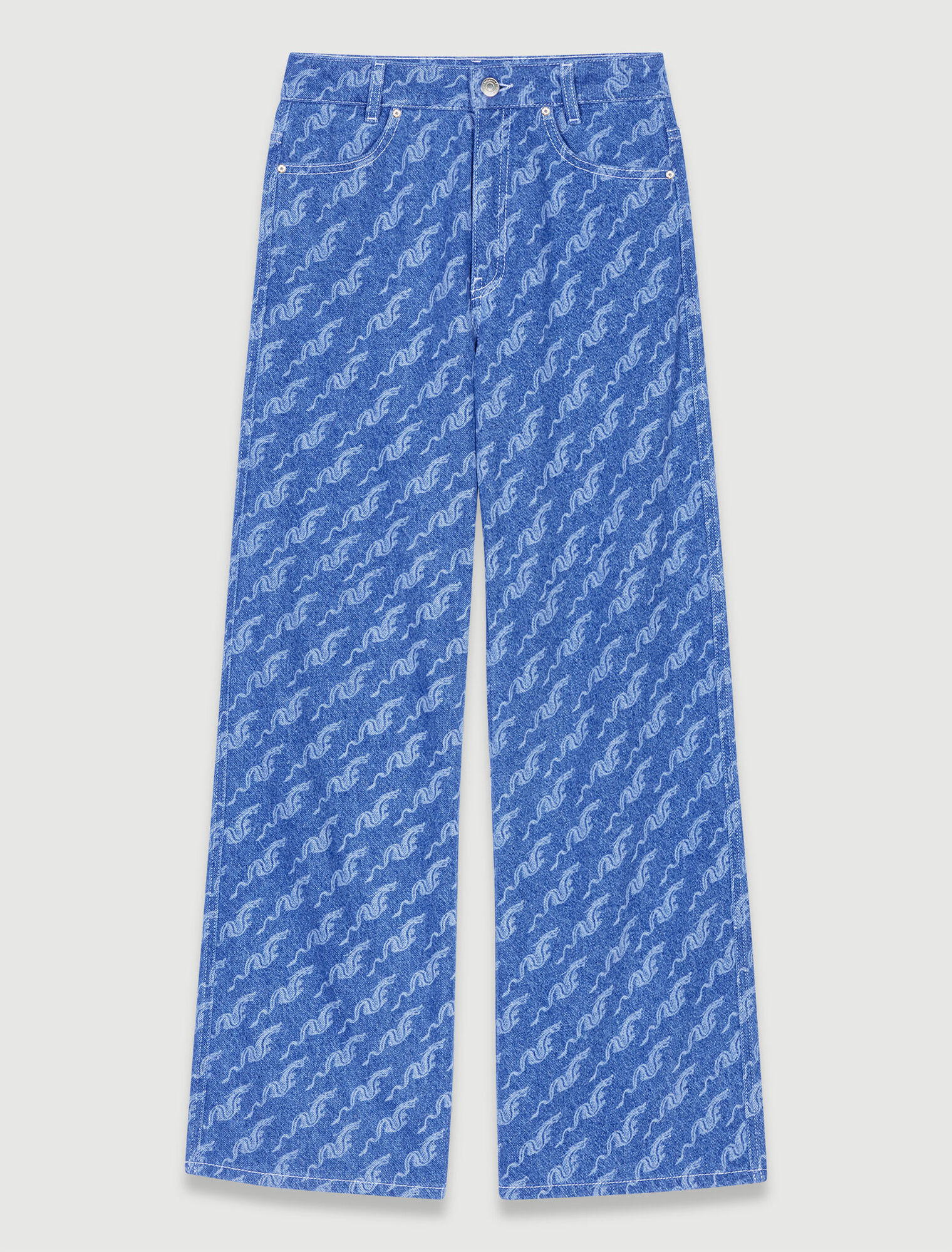 Jean large à motifs