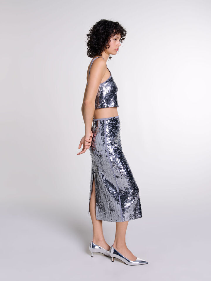 Top en maille ornée de sequins