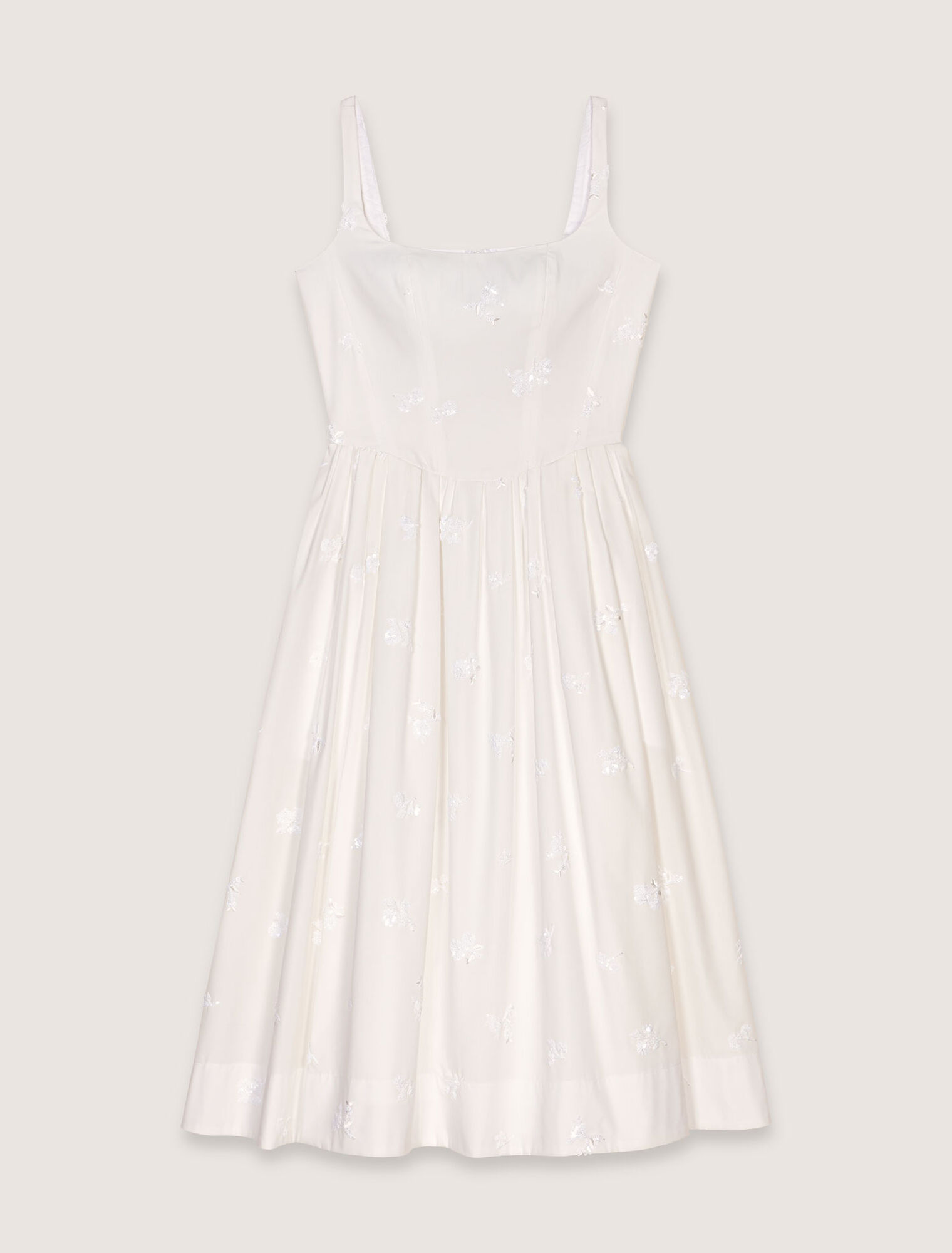 Robe midi en coton brodée