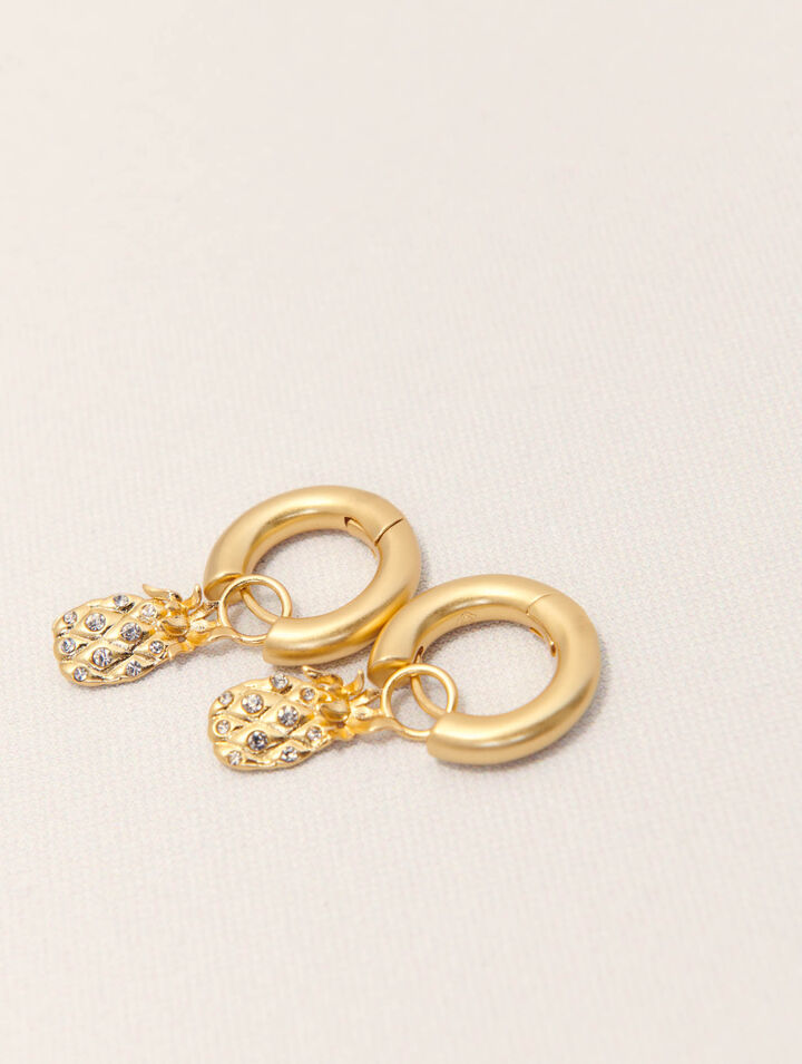 Mini créoles ananas à strass