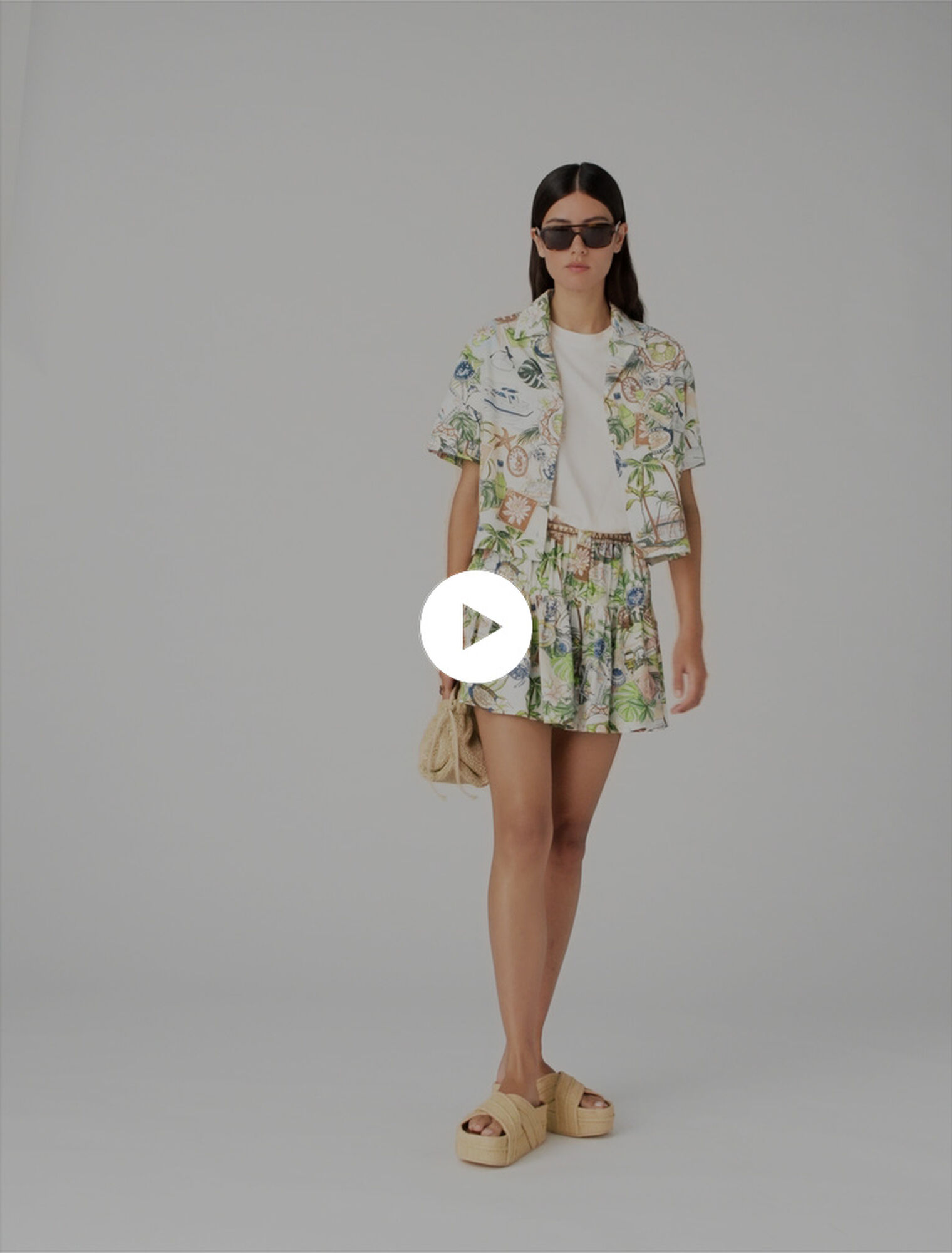 Chemise courte imprim&eacute;e