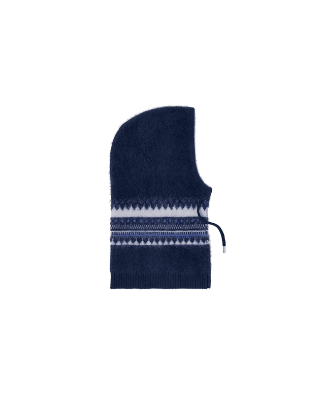Cagoule en laine détails Fair Isle
