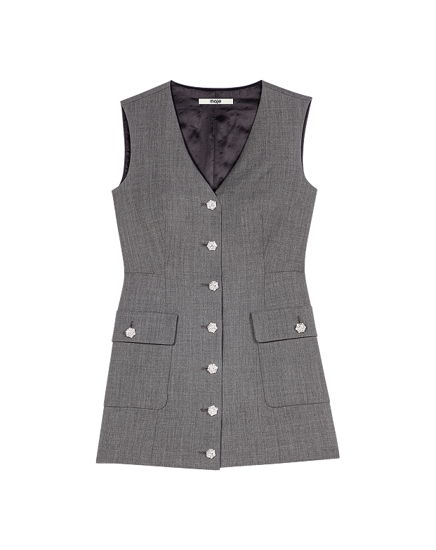 Combinaison tailleur boutons bijoux