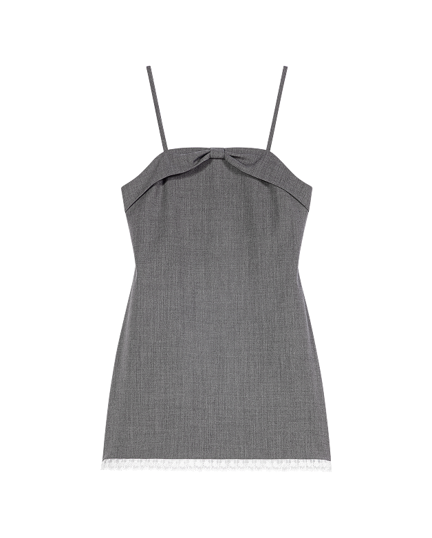Robe courte tailleur avec dentelle
